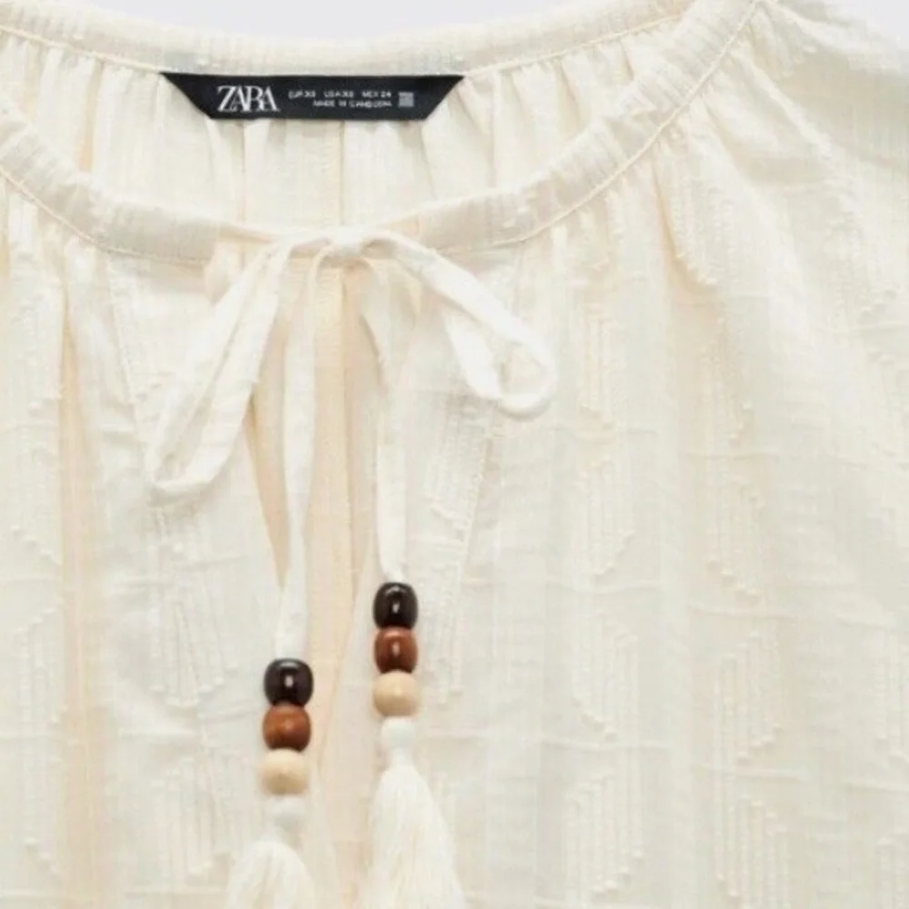 Zara Cream Buttoned Midi Sundress